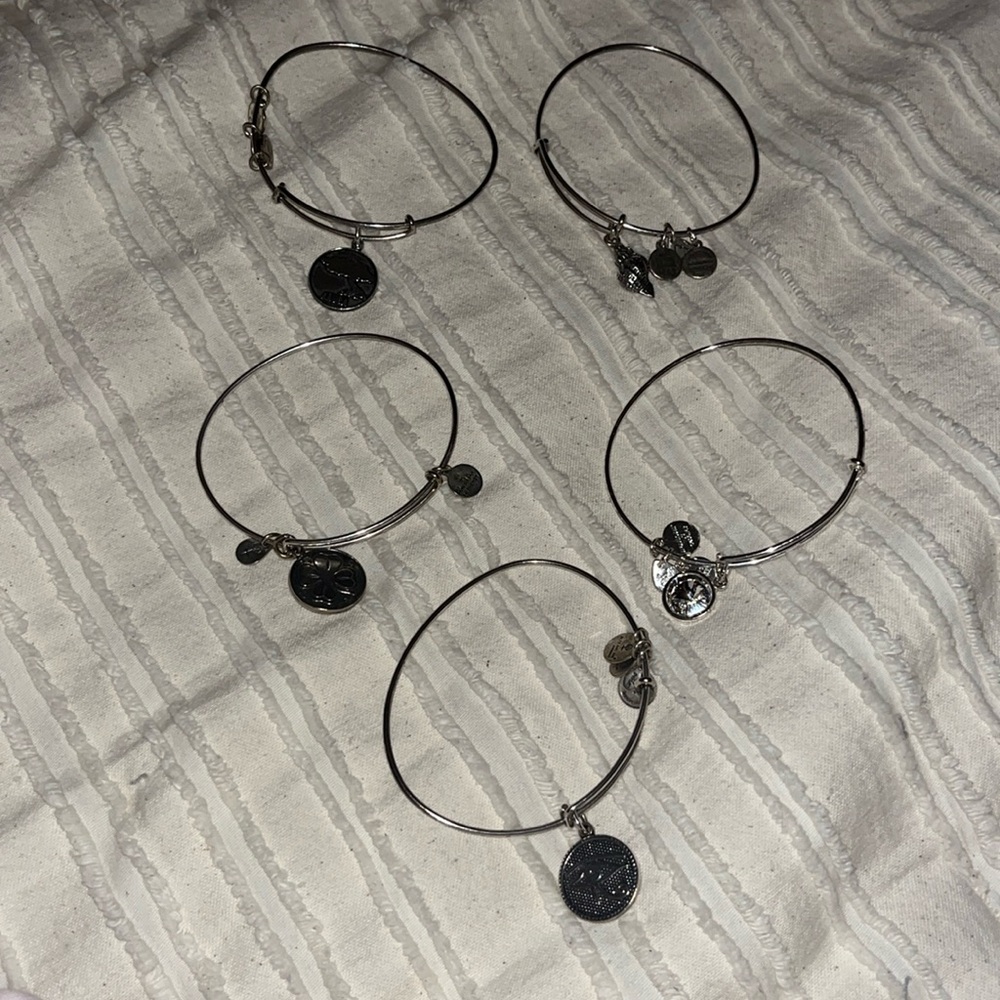 Alex Ani 5 bracelet bundle SILVER